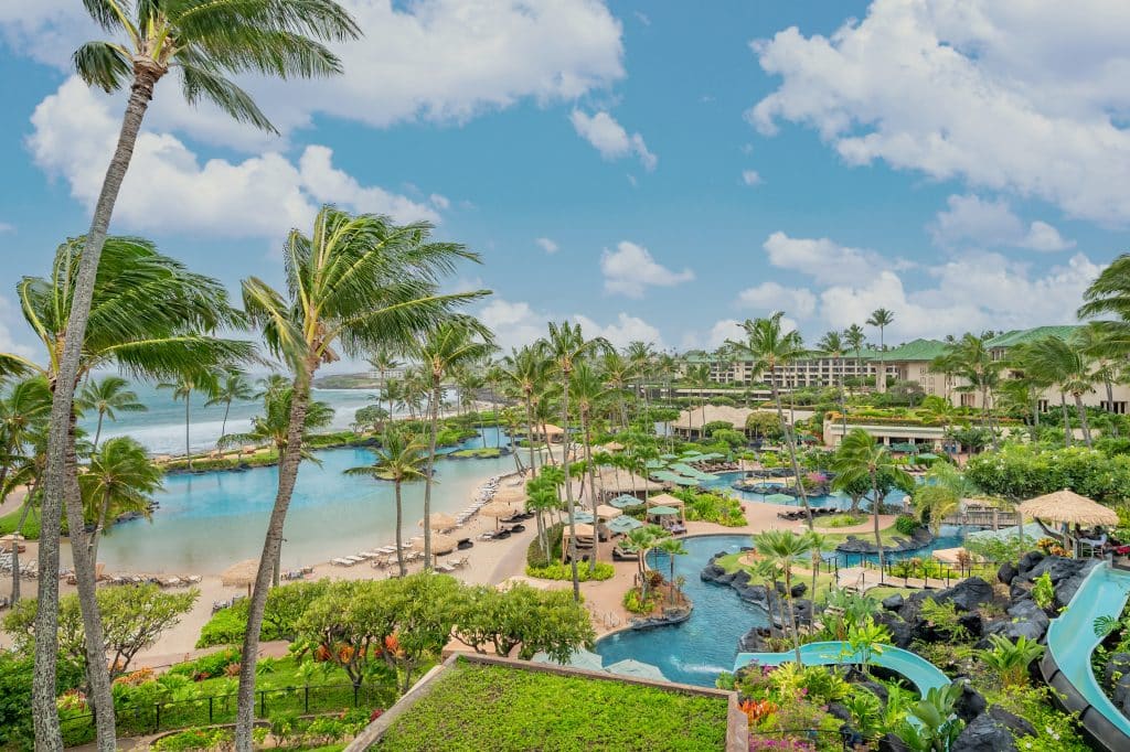 Extensive pool complex at the Grand Hyatt Kauai Resort